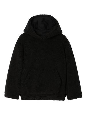 Burberry Kids EKD logo-embroidered fleece hoodie - Black