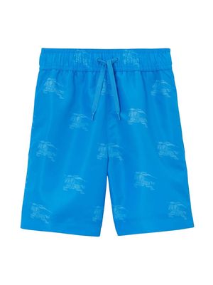 Burberry Kids EKD logo-print swim shorts - Blue