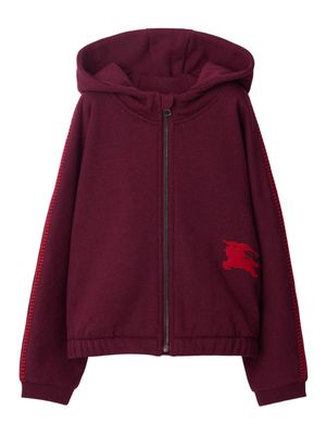 Burberry Kids EKD-logo zip-up cotton hoodie - Red
