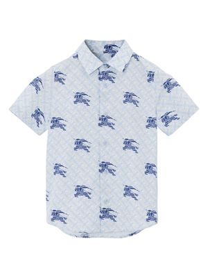 Burberry Kids EKD monogram-print shirt - Blue