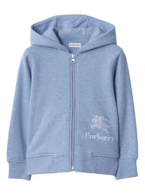Burberry Kids EKD zip-up cotton hoodie - Blue