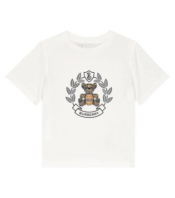 Burberry Kids Embroidered cotton jersey T-shirt
