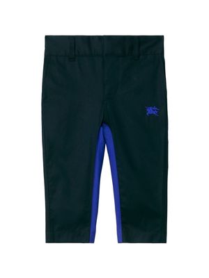 Burberry Kids Equestrian Knight cotton trousers - Blue
