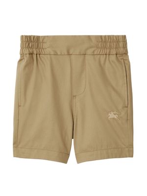 Burberry Kids Equestrian Knight-embroidered cotton shorts - Neutrals