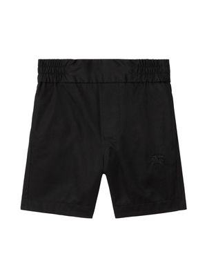 Burberry Kids Equestrian Knight-embroidered shorts - Black