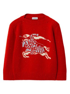 Burberry Kids Equestrian Knight-intarsia jumper - Red