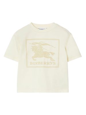 Burberry Kids Equestrian Knight-print cotton T-shirt - White