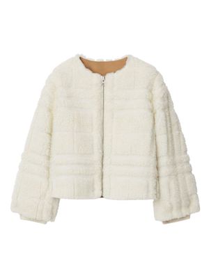 Burberry Kids fleece-texture zip-up jacket - Neutrals