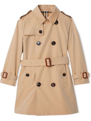 Burberry Kids Gabardine trench coat - Brown