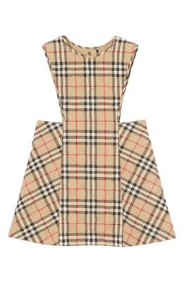 burberry Kids' Halima Archive Check Quilted Pinafore Dress in Archive Beige Ip Chk