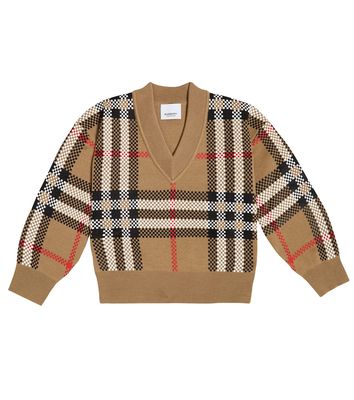 Burberry Kids Holly checked wool-blend sweater