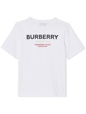 Burberry Kids Horseferry logo-print cotton T-shirt - White