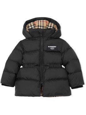 Burberry Kids Horseferry-patch padded coat - Black