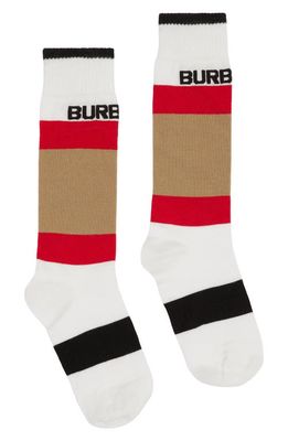 burberry Kids' Icon Stripe Logo Crew Socks in Multicolor