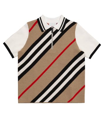Burberry Kids Icon Stripe wool-blend polo shirt