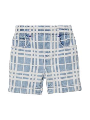 Burberry Kids IP-check denim shorts - Blue