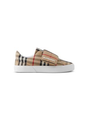 Burberry Kids James check-pattern touch-strap sneakers - ARCHIVE BEIGE IP CHK