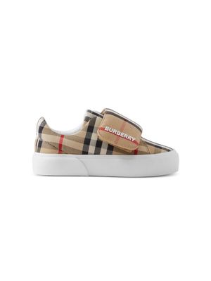 Burberry Kids James check-pattern touch-strap sneakers - Neutrals