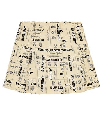 Burberry Kids Label pleated jacquard skirt