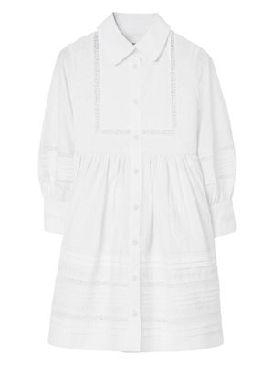 Burberry Kids lace-detail cotton dress - White