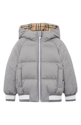 burberry Kids' Landry Quilted Down Puffer Jacket in Cool Charcoal Grey