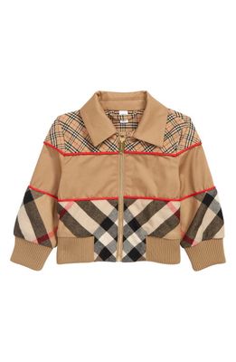 burberry Kids' Liam Check Cotton Jacket in Archive Beige Ip Chk