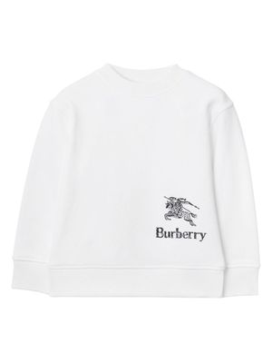 Burberry Kids logo-embroidered cotton sweatshirt - White