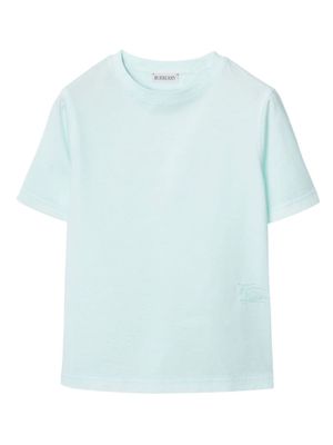Burberry Kids logo-embroidered cotton T-shirt - Blue