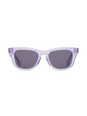 Burberry Kids logo-lettering square-frame sunglasses - Purple