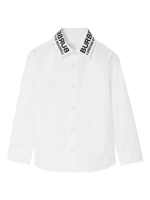 Burberry Kids logo-print button-up shirt - WHITE