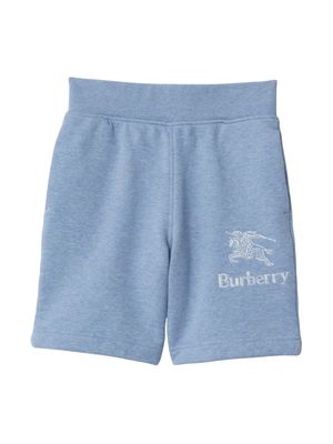 Burberry Kids logo-print cotton shorts - Blue