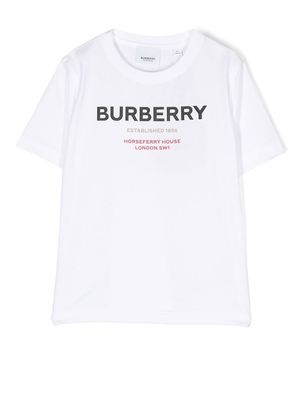 Burberry Kids logo print cotton T-shirt - White