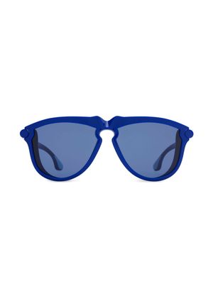 Burberry Kids logo-print navigator-frame sunglasses - Blue