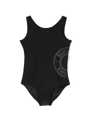 Burberry Kids logo-print scoop-neck swimsuit - Black