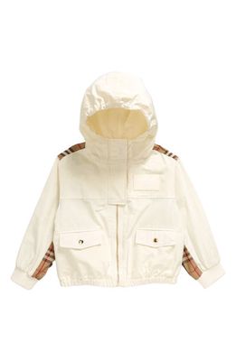 burberry Kids' Marina Hooded Jacket in Pale Cream