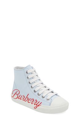 burberry Kids' Mini Larkhall High Top Sneaker in Pale Blue