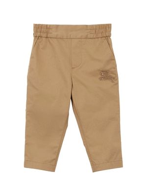 Burberry Kids motif-embroidered cotton chinos - ARCHIVE BEIGE
