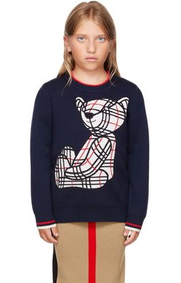 Burberry Kids Navy Thomas Bear Sweater