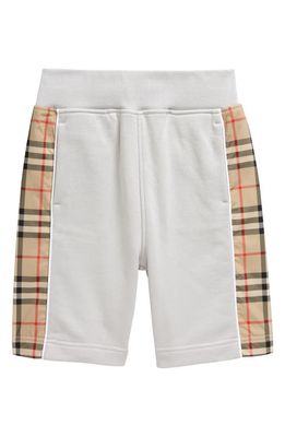 burberry Kids' Nolen Cotton Sweat Shorts in Soft Silver Grey