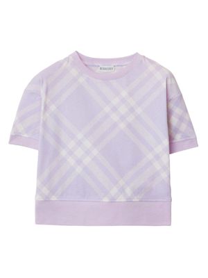Burberry Kids Nova Check cotton T-shirt - Purple