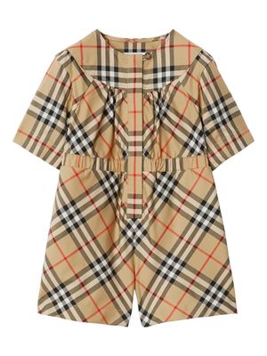 Burberry Kids Nova-check shorties set - Neutrals