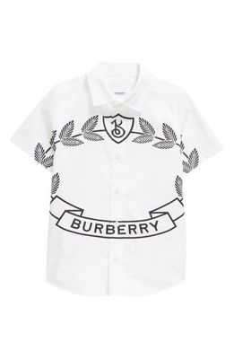 burberry Kids' Owen Button-Up Shirt in White