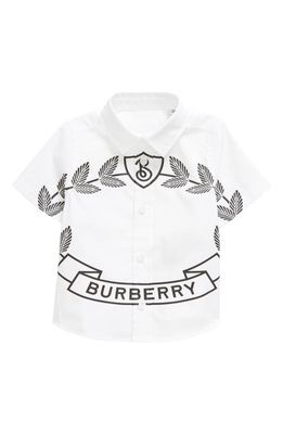 burberry Kids' Owen Cotton Button-Up Shirt in White