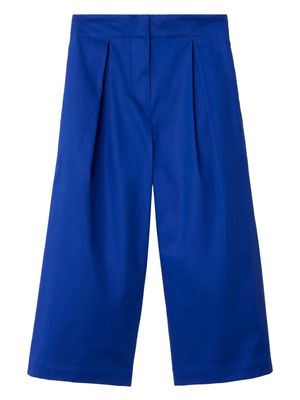 Burberry Kids pleated cotton trousers - Blue