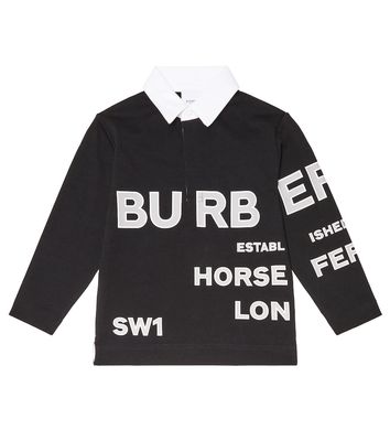 Burberry Kids Printed cotton polo shirt