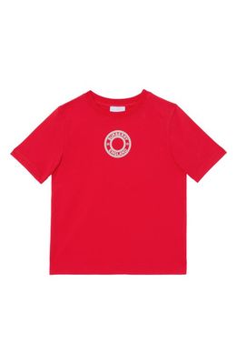 burberry Kids' Roundel Organic Cotton Logo Graphic Tee in Bright Red