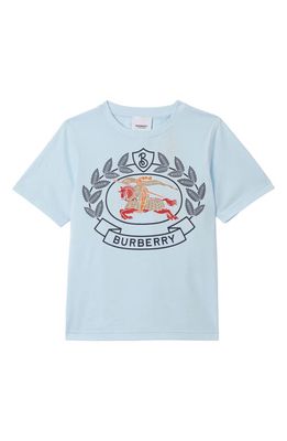burberry Kids' Sidney Equestrian Knight Cotton Graphic Tee in Pale Blue