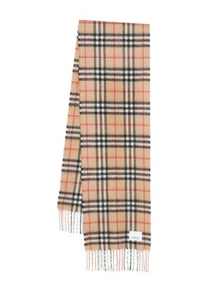 Burberry Kids signature check cashmere scarf - Neutrals