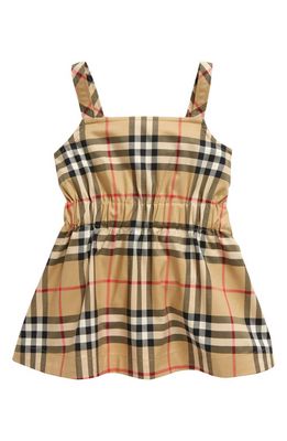 burberry Kids' Sigourney Check Cotton Sundress in Archive Beige Ip Chk