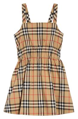 burberry Kids' Sigourney Check Stretch Cotton Sundress in Archive Beige Ip Chk